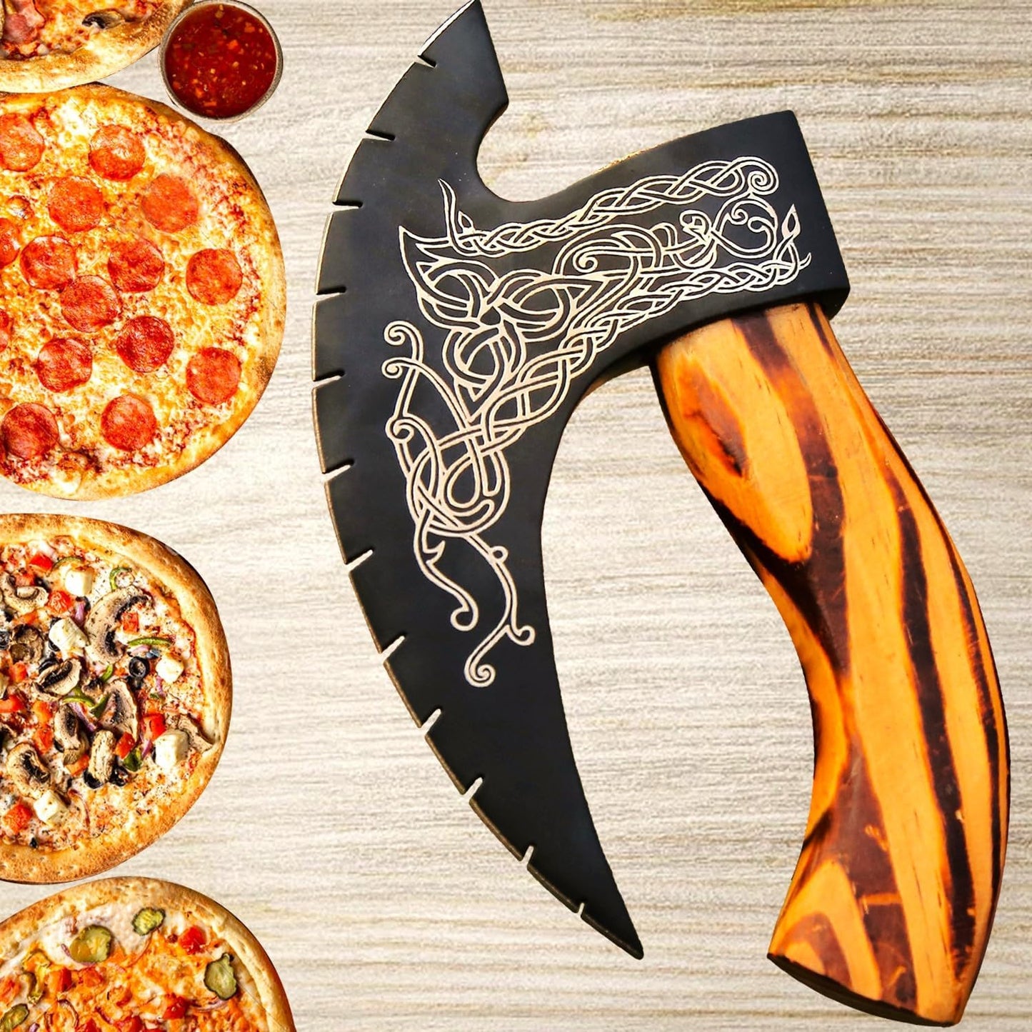 Pizza Cutter Axe Handmade Viking Pizza Axe Kitchen for Amazon FBA in USA
