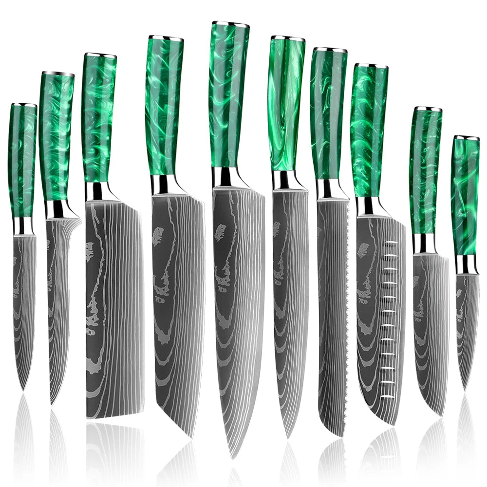 Japanese-Inspired Mastery Stainless Steel Kitchen Knife Set 