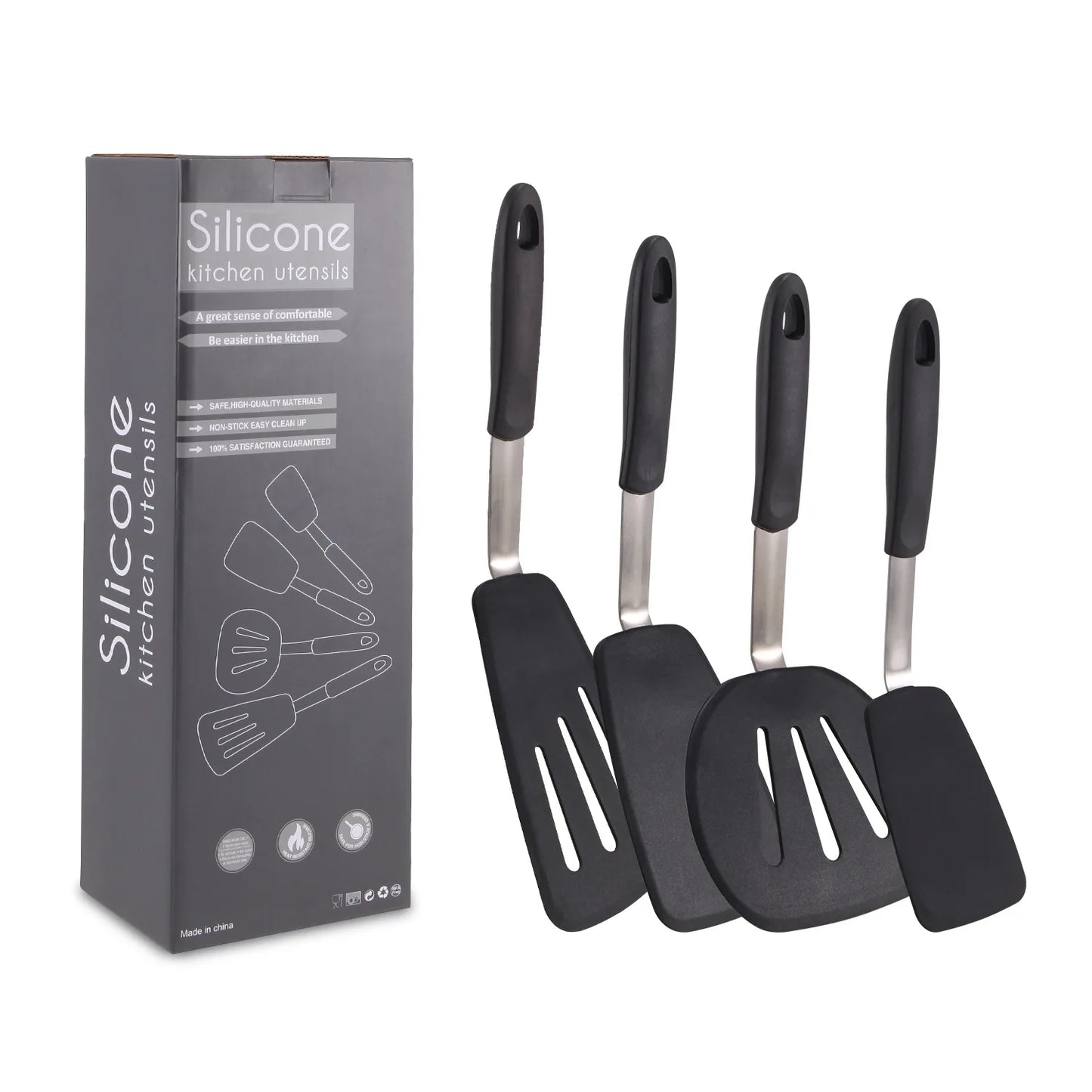 Large Silicone Slotted Turner Set