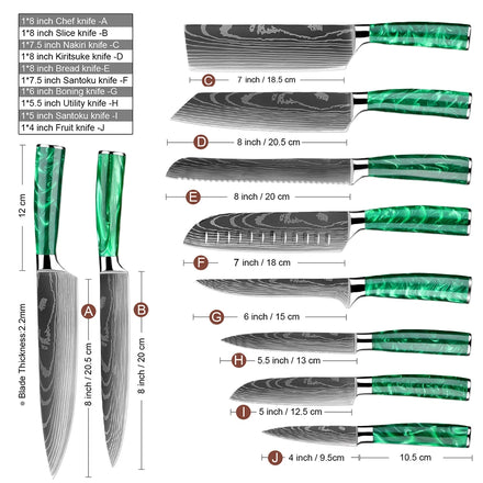 Japanese-Inspired Mastery Stainless Steel Kitchen Knife Set For amazon FBA