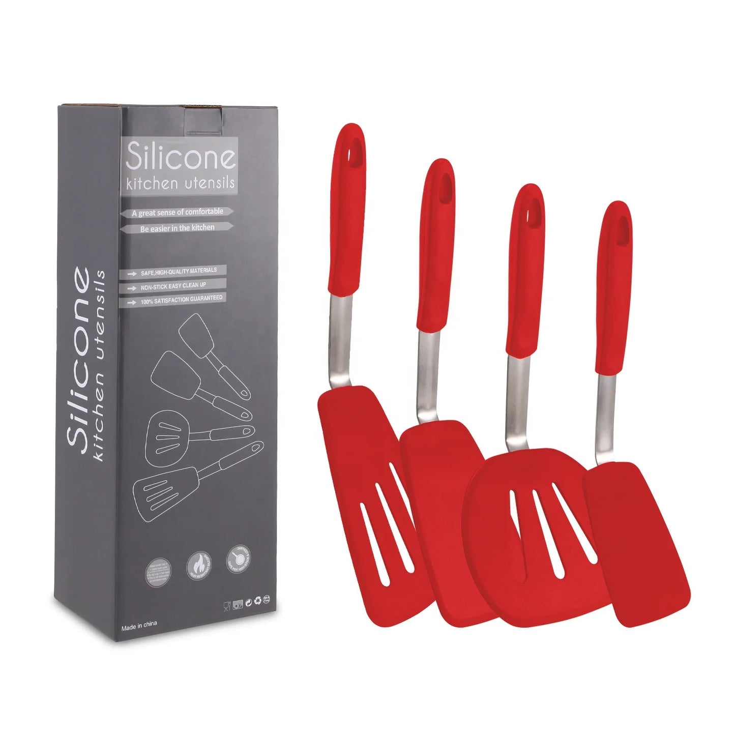 Large Silicone Slotted Turner Set